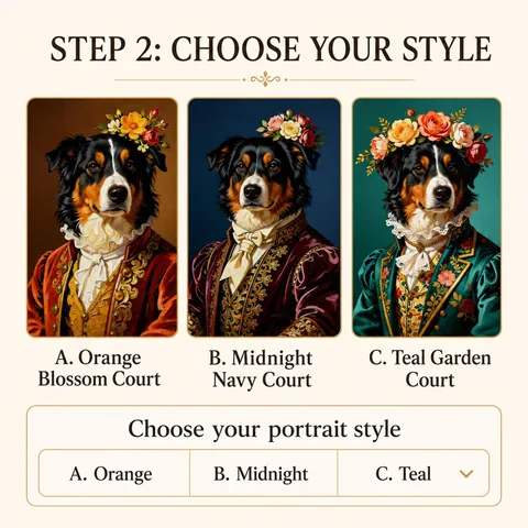 Three regal outfit choices for Australian Shepherd portraits